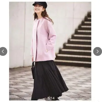 캐시미어 블렌드 라이트 울 코트 핑크