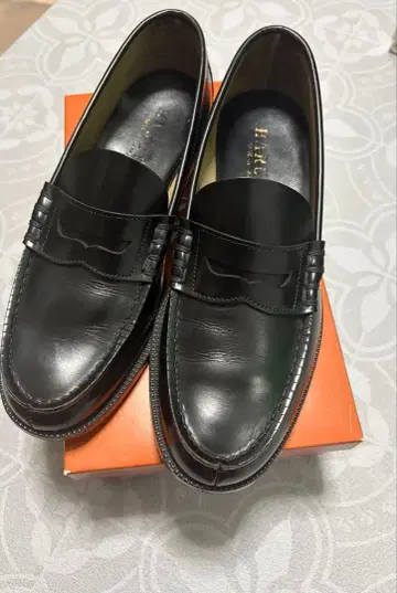 HARUTA 블랙 로퍼 27.5 EE 천연 가죽