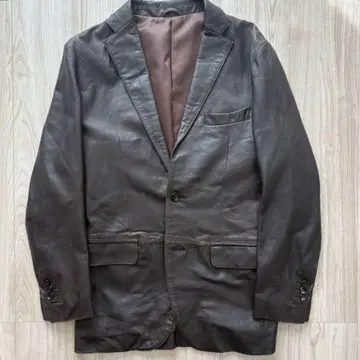 SENTINEL 가죽 테일러드 자켓 48 L 다크 브라운 본절