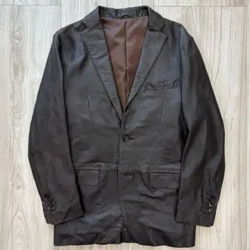 SENTINEL 가죽 테일러드 자켓 48 L 다크 브라운 본절