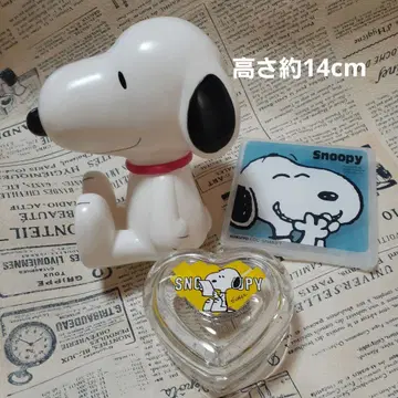 스누피 저금통 약 14cm 유리 소품함 플로피 케이스