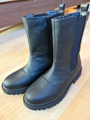 블랙 사이드 고어 부츠 24.5cm 방한