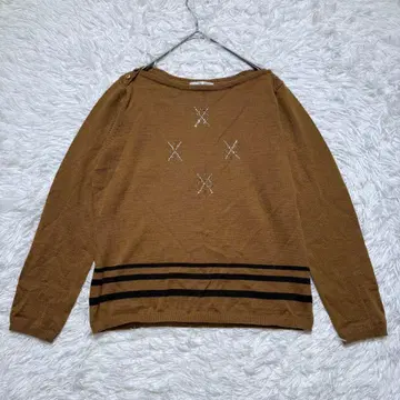 [엘비 컴퍼니] 새상품급 긴팔 니트 M 울 혼방 보트넥 티셔츠