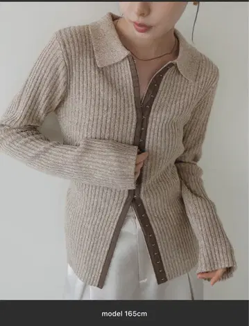 LIAN 후크 디자인 폴로 니트