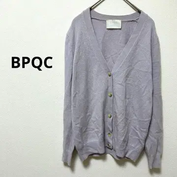 BPQC 캐시미어 100% 연보라 V넥 긴팔 가디건 가을/겨울