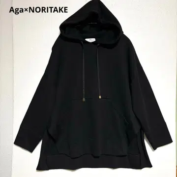 [ 새상품급 ] Aga x NORITAKE 사이드 슬릿 후드티 블랙