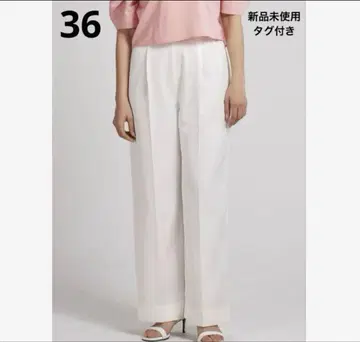 yori 스프링 새틴 와이드 팬츠 36