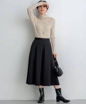 새상품 23구 [세탁 가능] 네오프렌 저지 턱 스커트 36 블랙