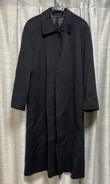 블랙 롱 코트 캐시미어 코트 자켓