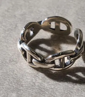 [ 익명 배송 ] MAISON CLUB 앵커 체인 반지 실버 925