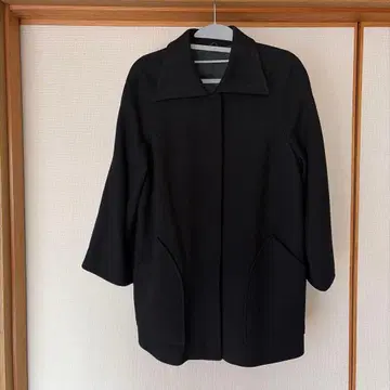 블랙 래글런 슬리브 코트