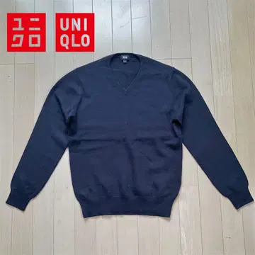 유니클로 캐시미어 V넥 스웨터 네이비 사이즈 S