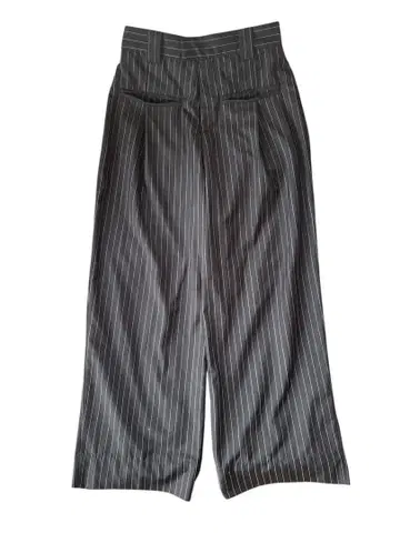 Bleme 블랙 화이트 스트라이프 와이드 팬츠 슬랙스 팬츠 s 사이즈