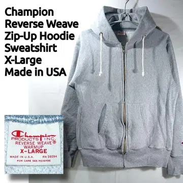 [빨간색 택] USA제 챔피온 리버스 위브 지퍼 후드티/XL/무지 속기모