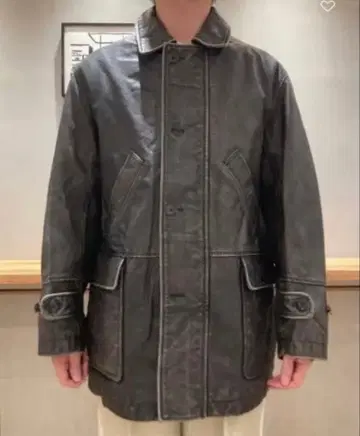 AVIREX x Steven Alan 가죽 카 코트 M