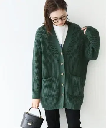 SLOBE IENA 골지 V넥 가디건