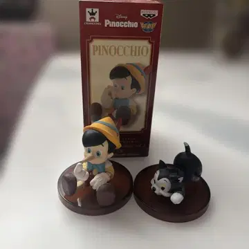 Disney 피노키오 월드 콜렉터블 피노키오 피가로 피규어 2개
