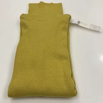 나카가와 마사시치 상점 면린넨 골지 터틀넥 옐로우 컬러