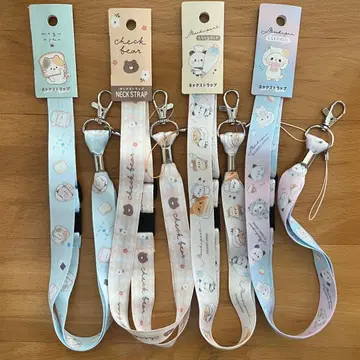 [미사용 새상품] 넥스트랩 4개 모찌빵 모구냥 체크베어 여아