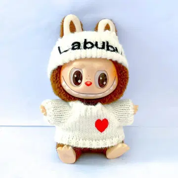 LABUBU 라브부 니트 원피스 화이트 옷 갈아입기 의류 17cm