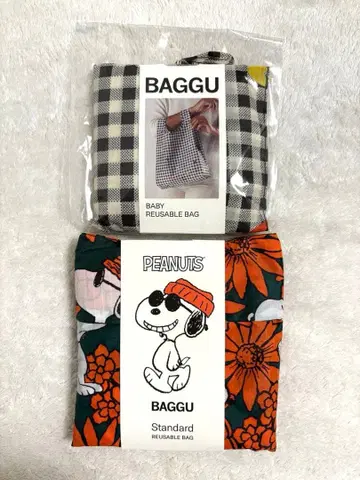 새상품 BAGGU 체크 하트 baby 플라워 스누피 standard