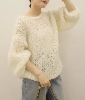 PLAGE 핸드 니트 점보 탐 풀오버