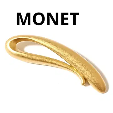 새상품급 모네 브로치 무광 골드 유선형 빈티지 심플 각인 있음
