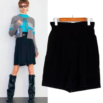 MOUSSY 숏팬츠 큐롯 하이웨스트 마우지 블랙 사이즈 1