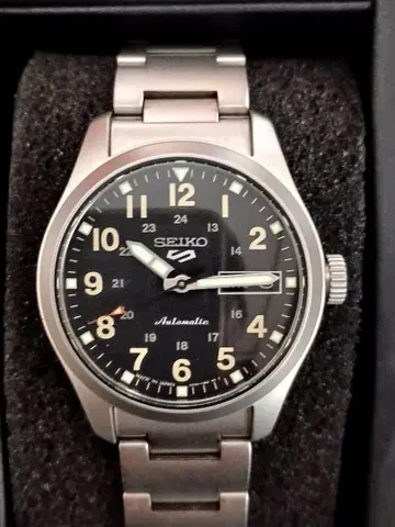 SEIKO 자동 와인딩 손목시계 블랙