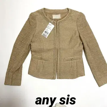 택 포함 새상품 any sis 트위드 노카라 자켓 1
