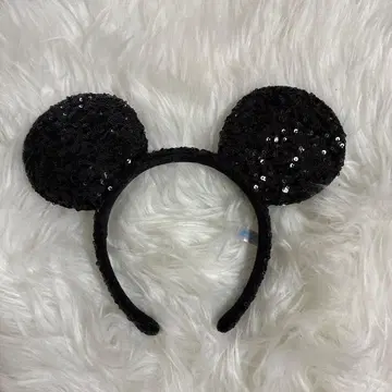 블랙 미키 귀 머리띠