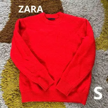 ZARA 자라 빨간색 크루넥 스웨터 니트 남성용 S