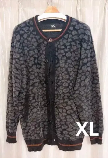 [ 새상품급 ] 샤기 크루넥 가디건 블랙 XL