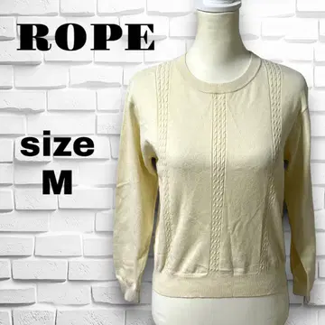 스웨터 로페 니트 케이블 니트 사이드 라인 몰 크루 니트