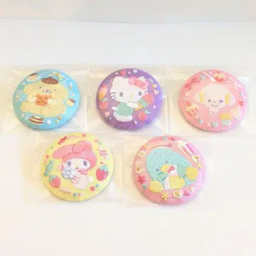 산리오 비스켓 자수 캔뱃지 5개 세트