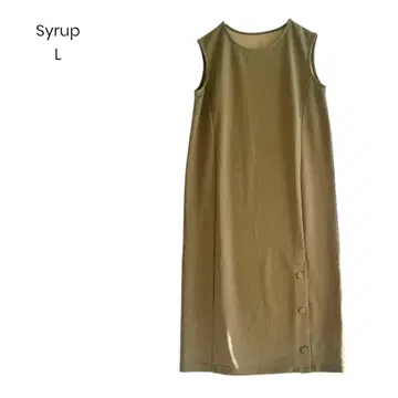 [ Syrup. ] 원피스 카키 슬리브리스 심플 캐주얼 1191