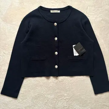 새상품급 에스트네이션 밀라노 리브 크루 니트 자켓 가디건