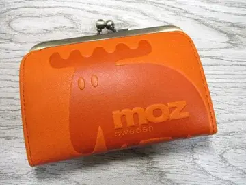 새상품 지갑 여성용 단지갑 가마구치 moz 브랜드 천연 가죽 오렌지