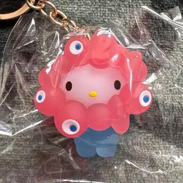 산리오 미야쿠미야쿠 입체 마스코트 클리어 컬러 키링 키티