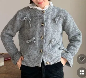 plain 리본 프릴 가디건 니트 sayaka nugu