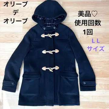 올리브 데 올리브 후드 부착 더플 코트 LL 사이즈 네이비