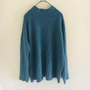 래글런 스웨터 Doula Doula 리브 니트 하이넥 성숙/러블리