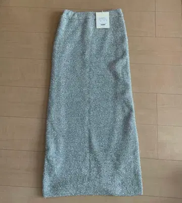 Searoomlynn 샤기 라메 스트레이트 스커트