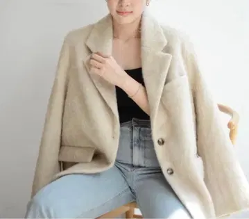 BASEMENT online 모헤어 샤기 자켓 코트