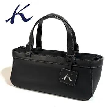 [ 새상품급 ] 키타무라 가죽 천연 가죽 핸드백 블랙 스카이블루