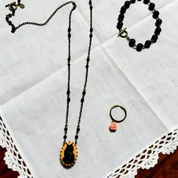 카나미 비쥬 목걸이 고양이 블레스 반지