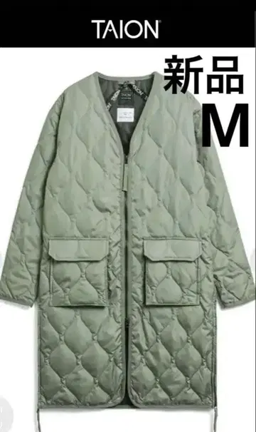주말 처분 가격! 새상품 TAION 롱 V넥 지퍼 코트 M 사이즈