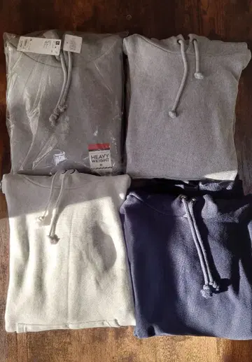 GU 헤비 웨이트 후드 맨투맨 4벌 세트