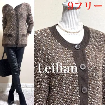 레리안 Leilian 트위디 니트 자켓 가디건 F