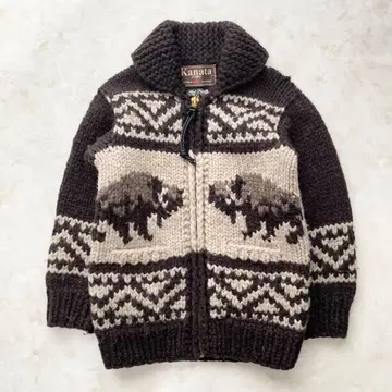 [ 희귀 패턴 ] KANATA 카우친 버팔로 가디건 여성용 S